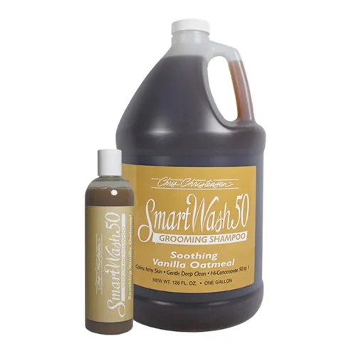 Chris Christensen SmartWash 50 Vanilla Oatmeal Shampoo - шампоан за ефективна грижа при силно замърсена козина - ванилия - 59мл.