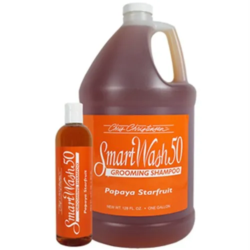 Chris Christensen Smart Wash 50 Papaya Starfruit Shampoo - шампоан за ефективна грижа при силно замърсена козина - папая - 355мл.