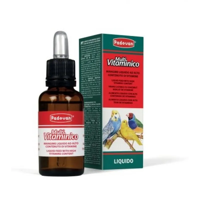 Padovan Multi Vitaminico Liquid - Течни Мултивитамини За Всички Декоративни Птици - 30мл.