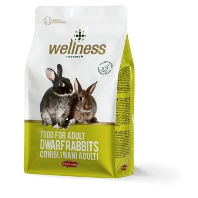 Padovan Wellness Adult Dwarf Rabbits - Премиум Храна За Израснали Декоративни Зайчета - 3кг.