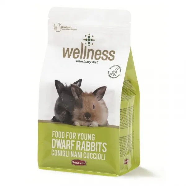 Padovan Wellness Young Dwarf Rabbits - Премиум Храна За Подрастващи Мини Зайчета - 1кг.
