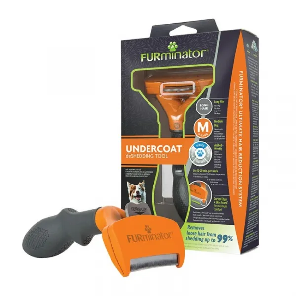 FURminator Undercoat DeShedding Tool For Long Haired Medium Dogs - Гребен Тип Тример За Кучета Средни Породи С Дълга Козина