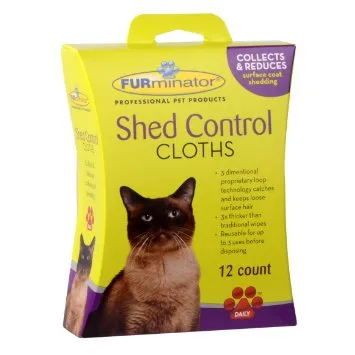 FURminator Cat Shed Control Cloth - мокри кърпички за котки против падане на козината - 12бр.