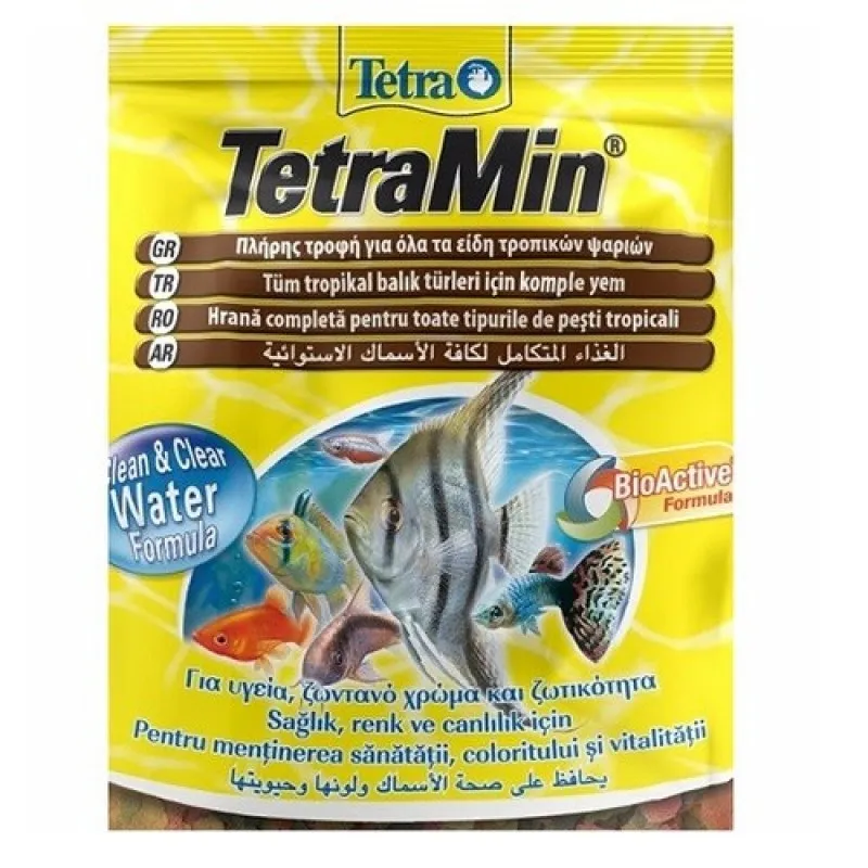 TetraMin Flakes - Основна Храна За Всички Декоративни Рибки - 12гр.