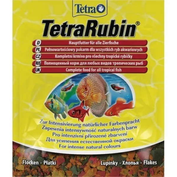 Tetra Rubin Flakes - Основна Храна С Естествени Оцветители За Аквариумни Рибки - 12гр.