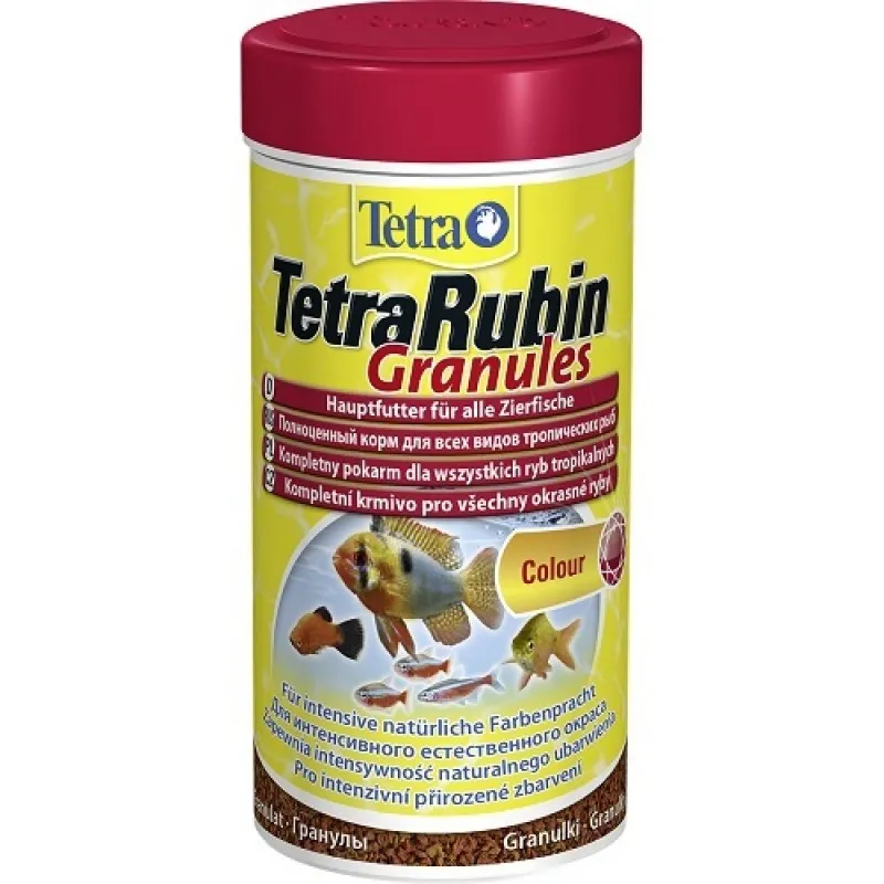 TetraRubin Granules - Основна Храна С Естествени Оцветители За Аквариумни Рибки - 250мл.