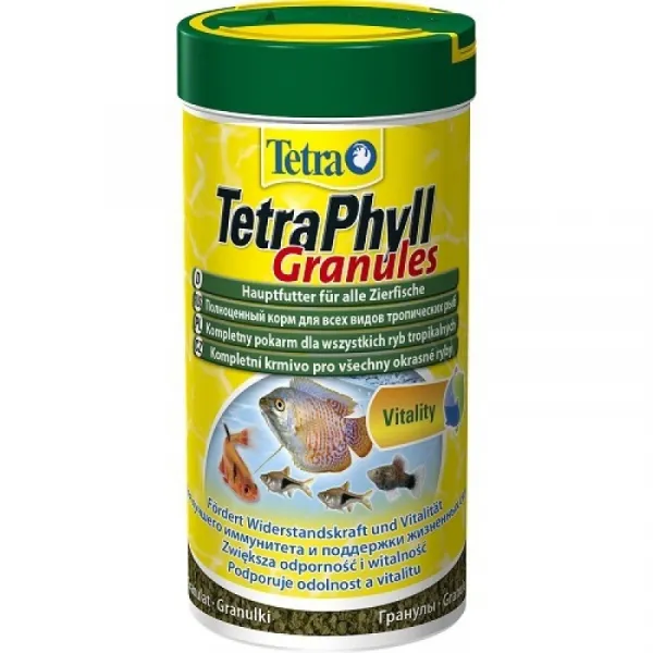 Tetra Phyll Granules - Основна Храна За Аквариумни Рибки - 250мл.