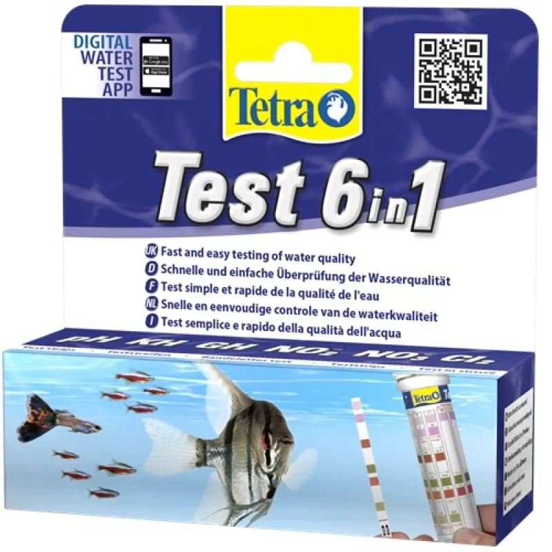 Tetra Test 6in1 - Тест Ленти За 6 Показателя На Аквариумната Вода - 25бр.