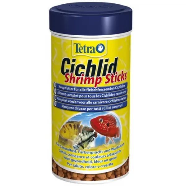 Tetra Cichlid Shrimp Sticks - Основна Храна За Месоядни Цихлиди - 250мл.