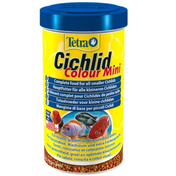 Tetra Cichlid Colour Mini - Подсилваща Цветовете Храна За Малки Цихлиди - 500мл.