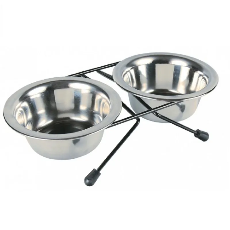 Trixie Bowl-Stand With 2 Bowls - Поставка С Две Метални Купи Ø10см. - 2x200мл.