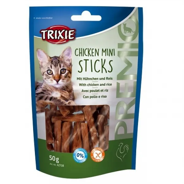 Trixie Premio Mini Sticks Chicken&Rice - Лакомства За Котка С Пиле И Ориз - 50гр.