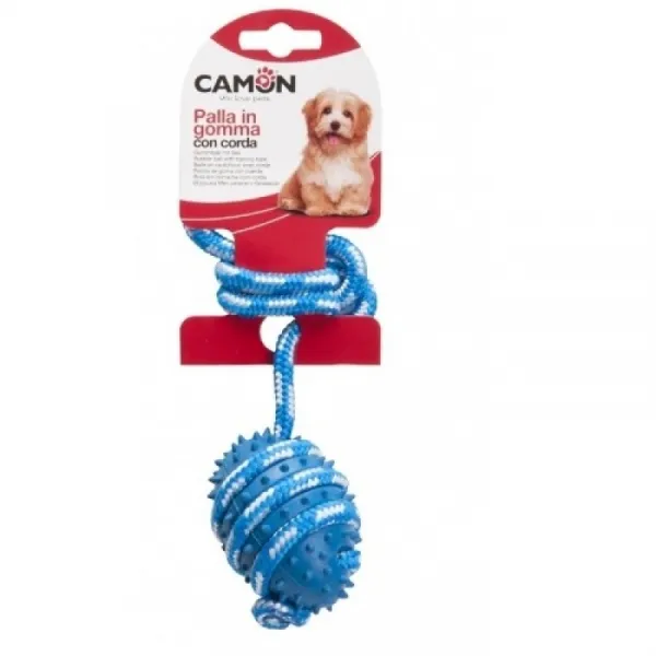 Camon Rope Toy - Гумена Топка С Въже За Куче - 35см.