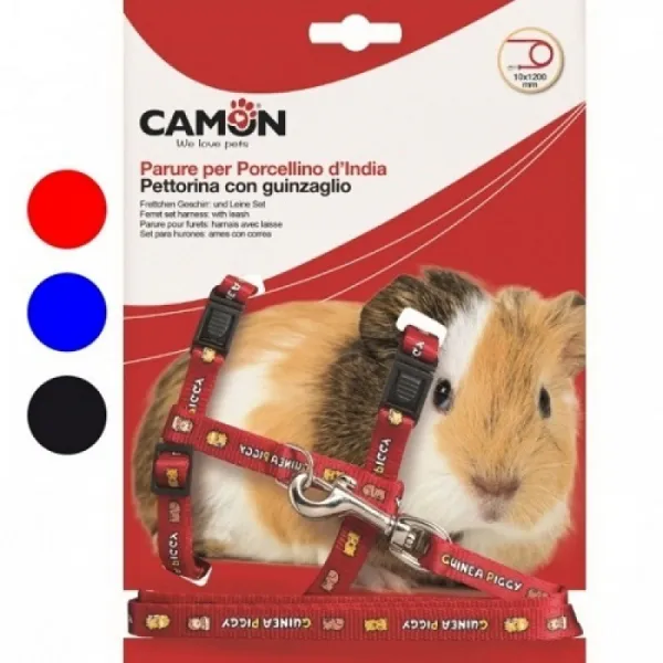 Camon Set For Guinea Pigs - Текстилен Повод С Нагръдник За Морско Свинче - 1x120см.