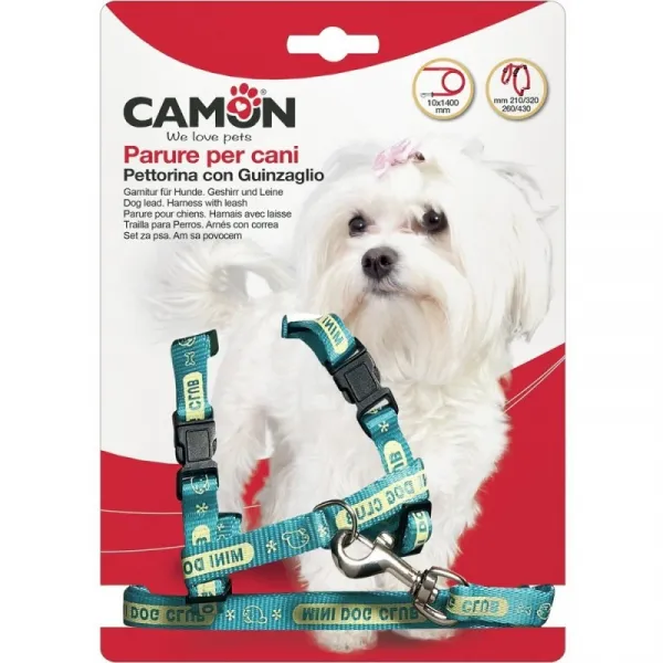 Camon Dog Lead - Harness With Leash - Комплект Повод С Нагръдник За Кучета Мини Породи 1