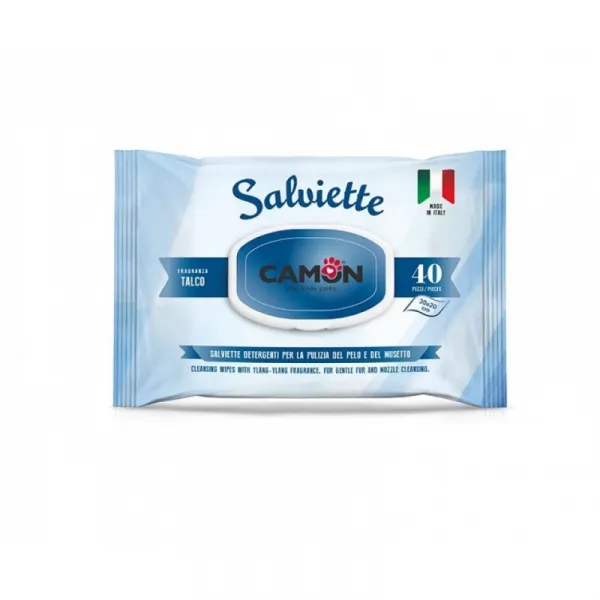 Camon Salviette Cleaning Wipes With Talc - Мокри Кърпички За Тяло С Талк - 40бр.