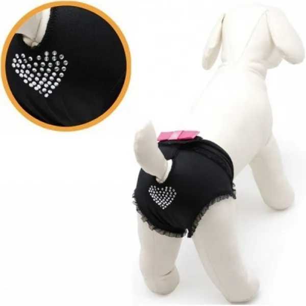 Camon Microfiber Dog Pants With Bow Black - Панталони От Микрофибър За Куче