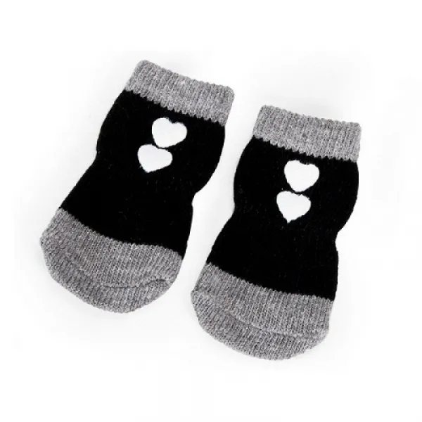 Camon Black Dog Socks With Hearts - Чорапки За Куче 4бр. 