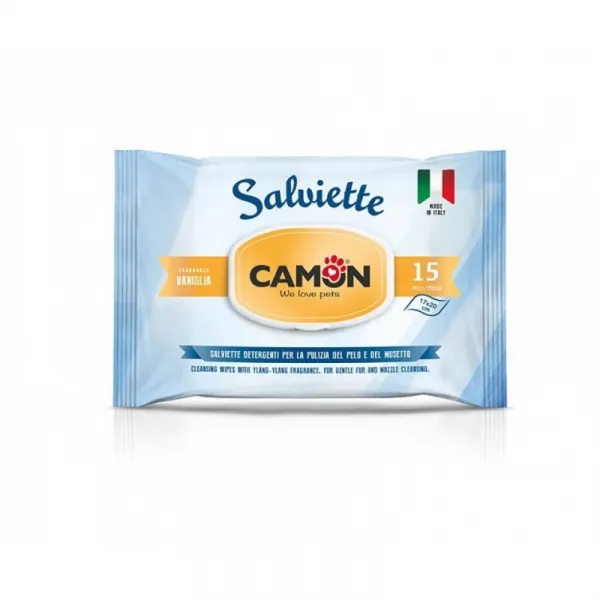 Camon Salviette Cleaning Wipes With Vanilla - Мокри Кърпички За Тяло С Аромат На Ванилия - 15бр.