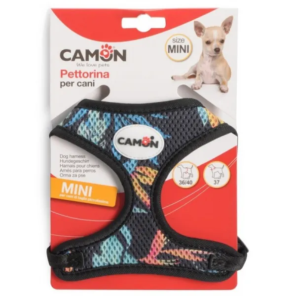 Camon Adjustable Harness With Leash For Mini Dog Breeds - Forest - Комплект Текстилен Нагръдник С Повод За Кучета Мини Породи