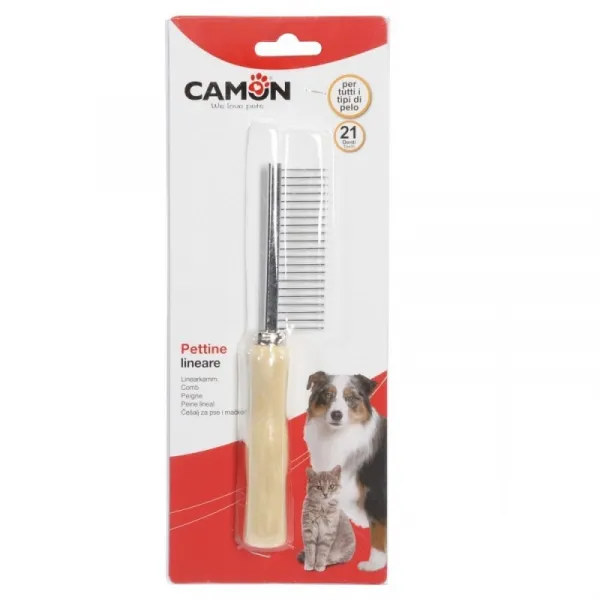 Camon Linear Comb With 21 Teeth - Метален Гребен С 21 Зъба - 17см.