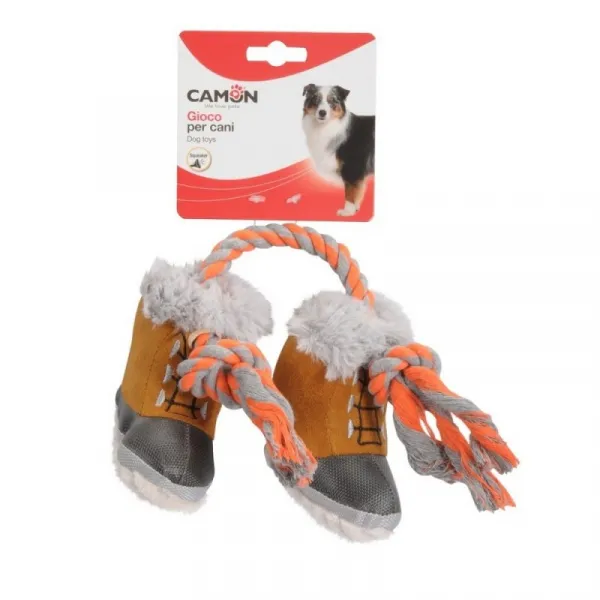 Camon Plush Boots With Rope And Squeaker - Играчка За Куче Ботушки С Въже - 38см.