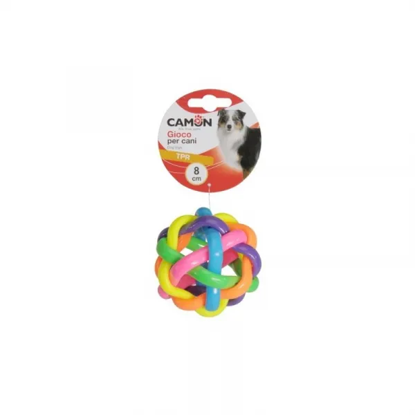 Camon TPR Ball Knotted - Играчка За Куче От Термопластичен Каучук Топка Възел - Ø8см.