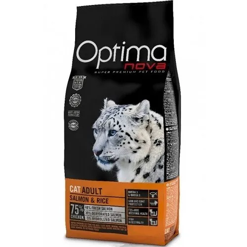 Optima Nova CAT Adult Salmon&Rice - Храна За Израснали Котки С Месо От Сьомга И Ориз