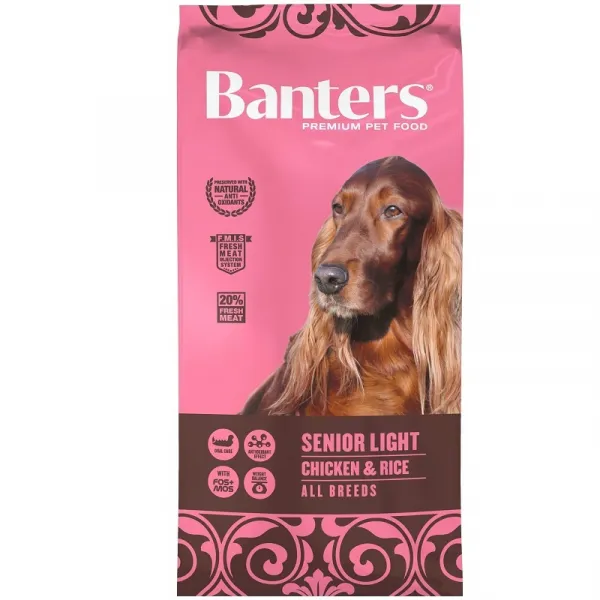 Banters Senior/Light Chicken&Rice All Breeds - Храна За Възрастни Кучета Или Склонни Към Затлъстяване С Пилешко Месо И Ориз