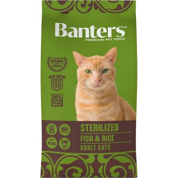 Banters Adult Cats Sterilised Fish&Rice - Храна За Израснали Кастрирани Котки С Риба И Ориз