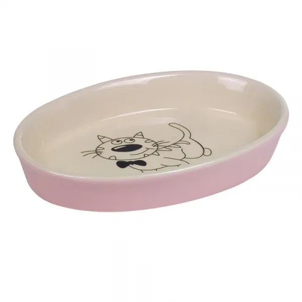 Nobby Cats Ceramic Bowl Oval - Керамична Купa За Храна Или Вода 120мл. - 17x11x2.5см.
