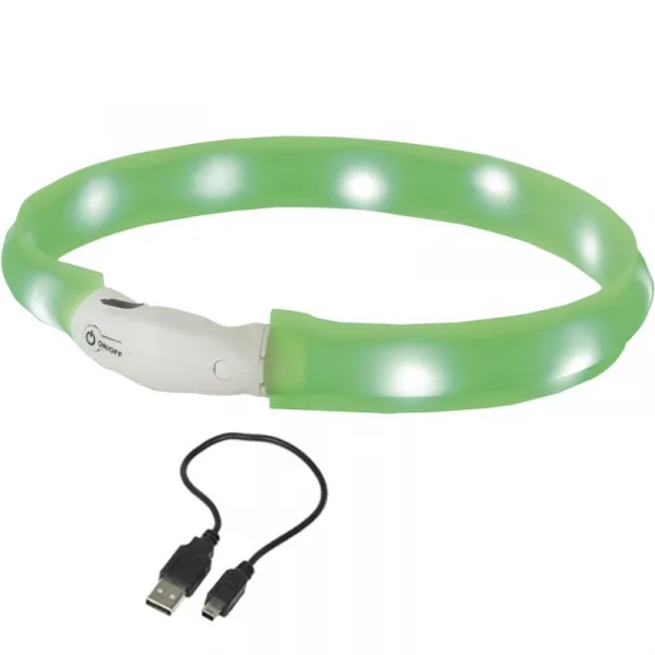 Nobby LED Light Ribbon Wide Visible L - USB Светещ Нашийник За Куче - Ø2.5x70см. 1