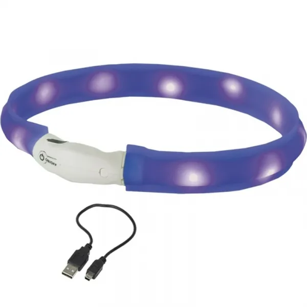 Nobby LED Light Ribbon Wide Visible M - USB Светещ Нашийник За Куче - Ø2.5x55см. 1