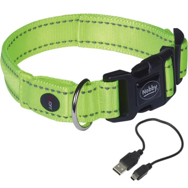 Nobby Collar Flash Mesh M-L - USB Светещ Нашийник За Куче - 2.5x45-53см. 1