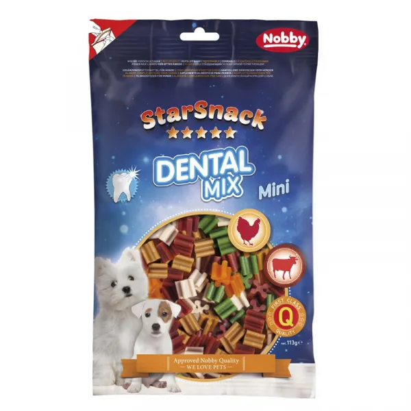 Nobby StarSnack Mini Dental Mix - Дентални Хапки За Кучета Дребни Породи С Различни Вкусове - 113гр.