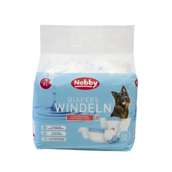 Nobby Diapers For Female Dogs XL - Памперс Гащи За Женски Кучета - 12бр. 1