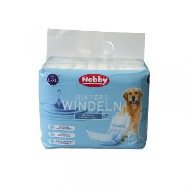 Nobby Diapers For Male Dogs L-XL - Памперс Гащи За Мъжки Кучета - 12бр. 1
