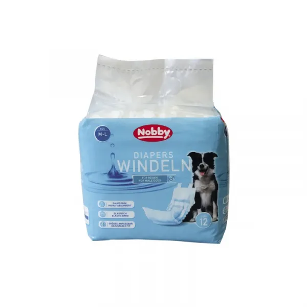 Nobby Diapers For Male Dogs M-L - Памперс Гащи За Мъжки Кучета - 12бр. 1