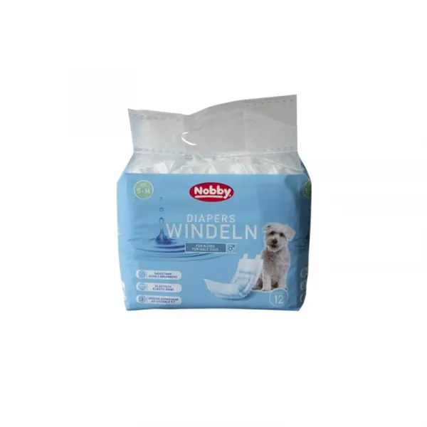 Nobby Diapers For Male Dogs S-M - Памперс Гащи За Мъжки Кучета - 12бр. 1
