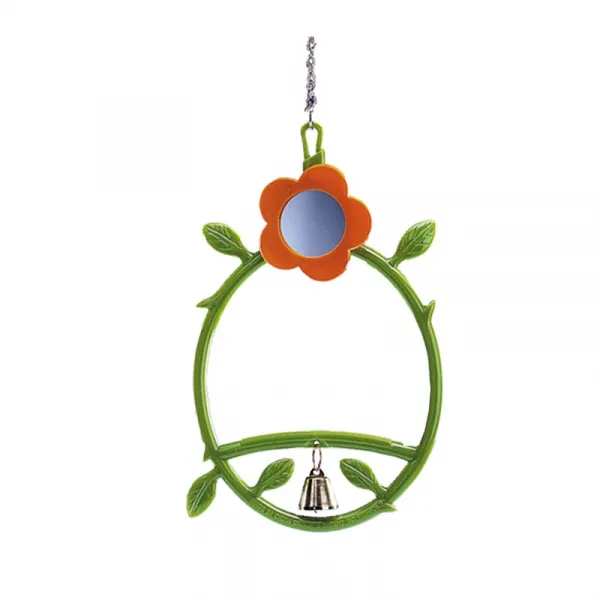 Nobby Flower-Swing With Bell - Люлка С Огледалце За Малки Папагали И Птички - 17см.