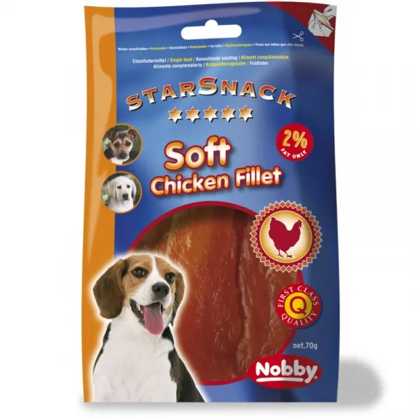 Nobby StarSnack Soft Chicken Fillet - Лакомства За Кучета Меки Пилешки Филенца - 70гр.