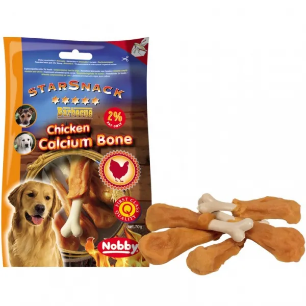 Nobby StarSnack Chicken Calcium Bone - Лакомства За Кучета Калциеви Кокалчета Обвити В Пилешко Месо - 70гр. 1