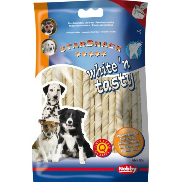 Nobby StarSnack White´N Tasty Twist - Лакомства За Кучета Кожени Солети - 165гр.