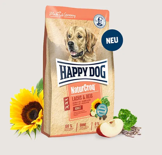 Happy Dog NaturCroq Lachs & Reis - Пълноценна Храна За Кучета Над 1г. Със Сьомга и Ориз - 12кг.