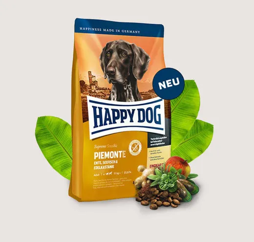 Happy Dog Supreme Sensible Piemont - Храна Без Зърно за Кучета Над 10кг. с Патешко, Морска Риба и Кестени - 1кг.,4кг.,10кг.