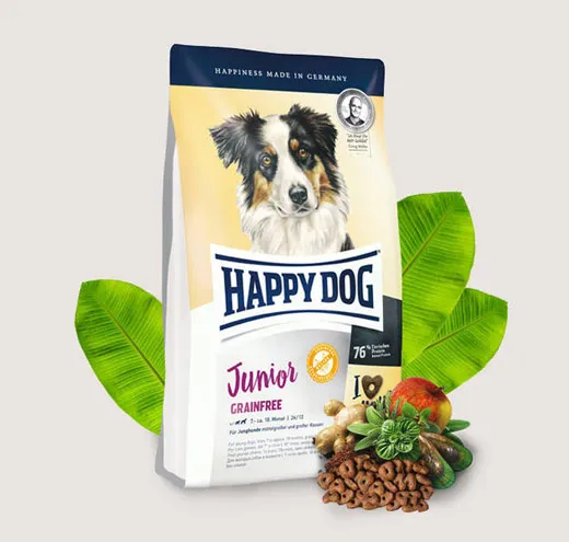 Happy Dog Supreme Young Junior Grainfree - Храна за Чувствителни Кученца от Всички Породи, След Навършване на 5 Месеца - 1кг.,10кг.