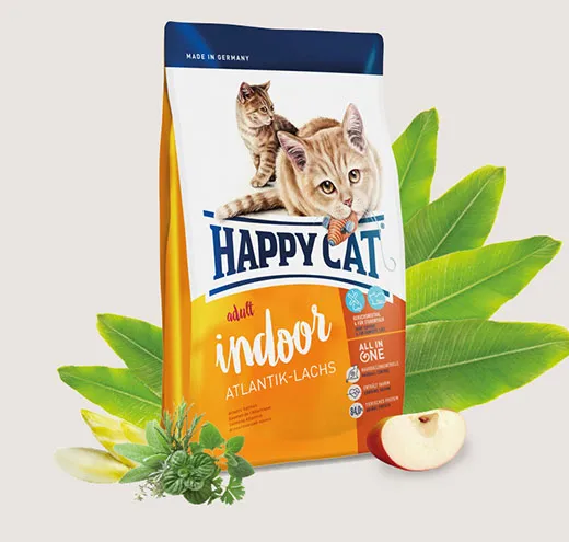 Happy Cat Indoor Atlantik Lachs - Храна за Домашни Котки с Атлантическа Сьомга - 0.3кг.,1.4кг.,4кг.,10кг.