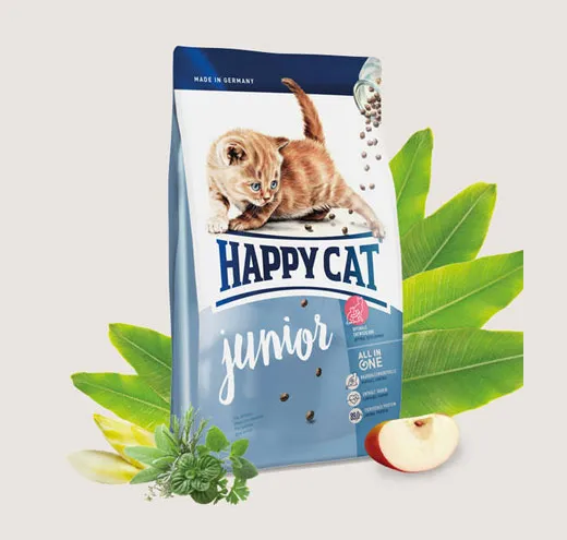 Happy Cat Junior All in One -  Храна за Малки Котета на Възраст от 5 Седмици до 12 Месеца - 0.3кг.,1.4кг.,4кг.