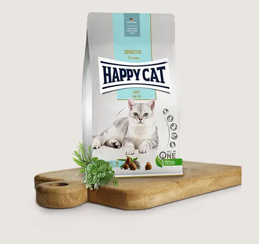 Happy Cat Sensitive Light - Пълноценна Храна за Котки с Наднормено Тегло - 0.3кг.,1.4кг.,4кг.,10кг.