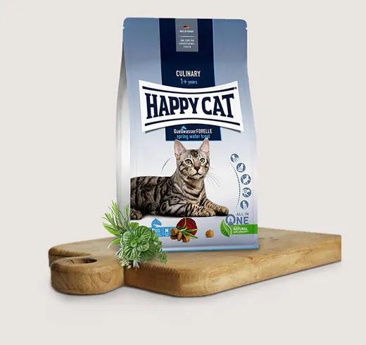 Happy Cat Culinary Quellwasser Forelle - Вкусна Храна за Котки над 1г. с Пъстърва - 0.3кг.,1.3кг.,4кг.,10кг.